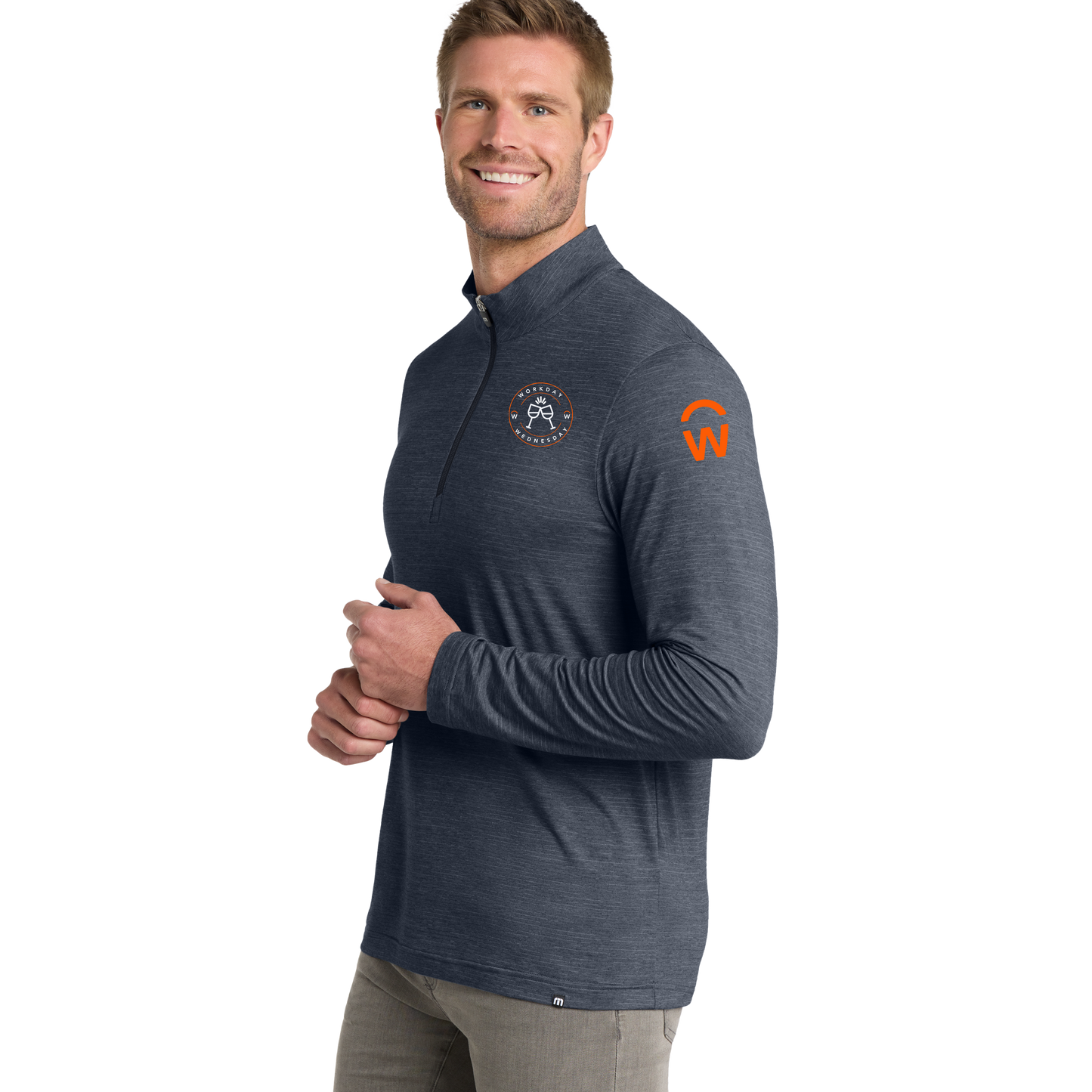 TravisMathew Workday Wednesday Mens 1/4 Zip - Vintage Indigo