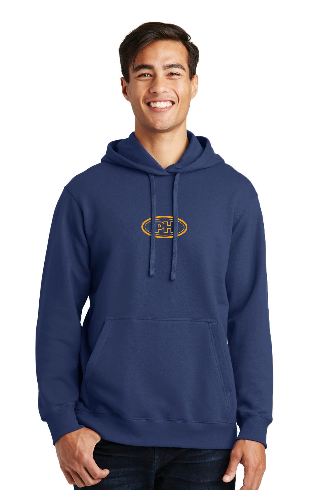 Port & Company® Fan Favorite™ Fleece Pullover Hooded Sweatshirt - Team Navy