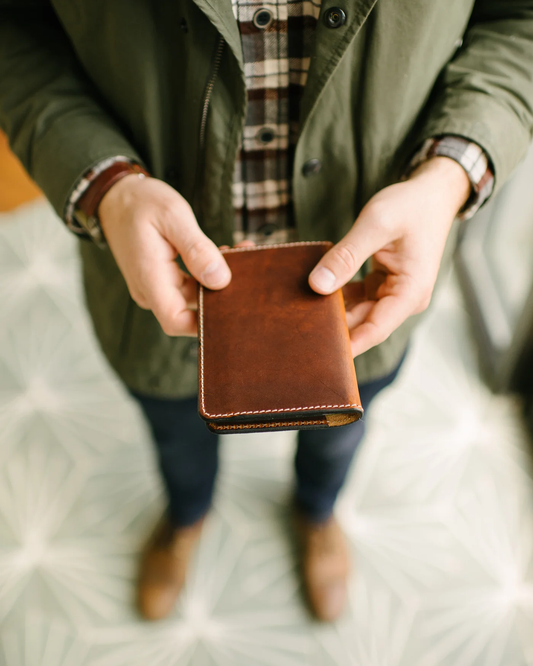 Natural Leather Day Journal - Includes Initials