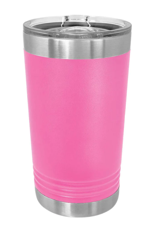 16oz Double Wall Insulated Stainless Steel Powder Coated Tumbler - Laser Engraved - Additional Colors Available