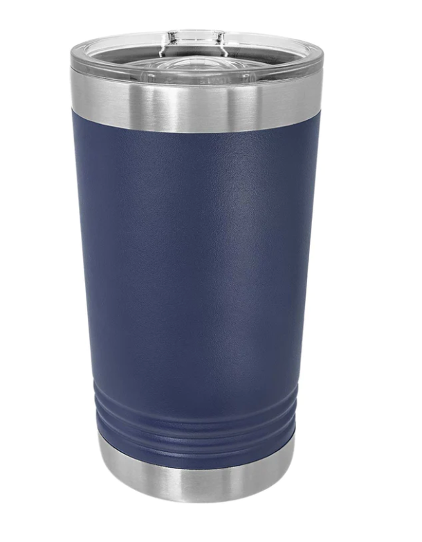 16oz Double Wall Insulated Stainless Steel Powder Coated Tumbler - Laser Engraved - Additional Colors Available