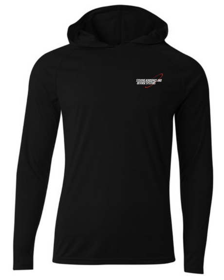 Men's Cooling Performance Long-Sleeve Hooded T-shirt - Black